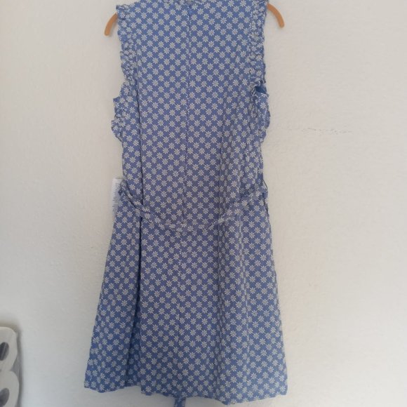 Blue Embroidered Flower Casual Dress London Times Size 8 - Picture 2 of 10